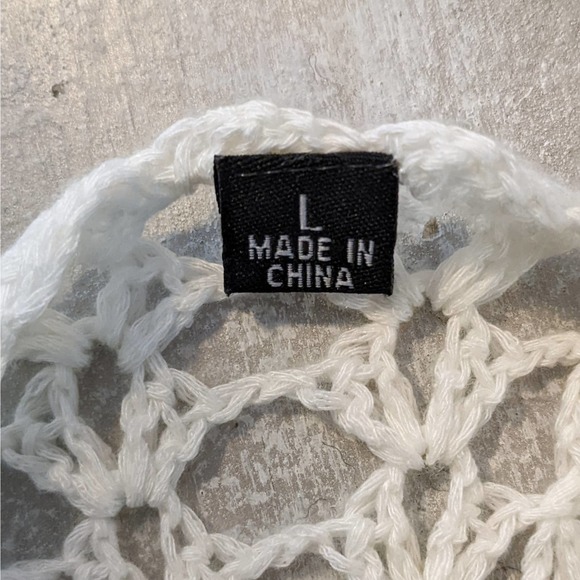 Unbranded Cream Hippie Crocheted Retro Medallion Slipover Vest Size L - Picture 5 of 5